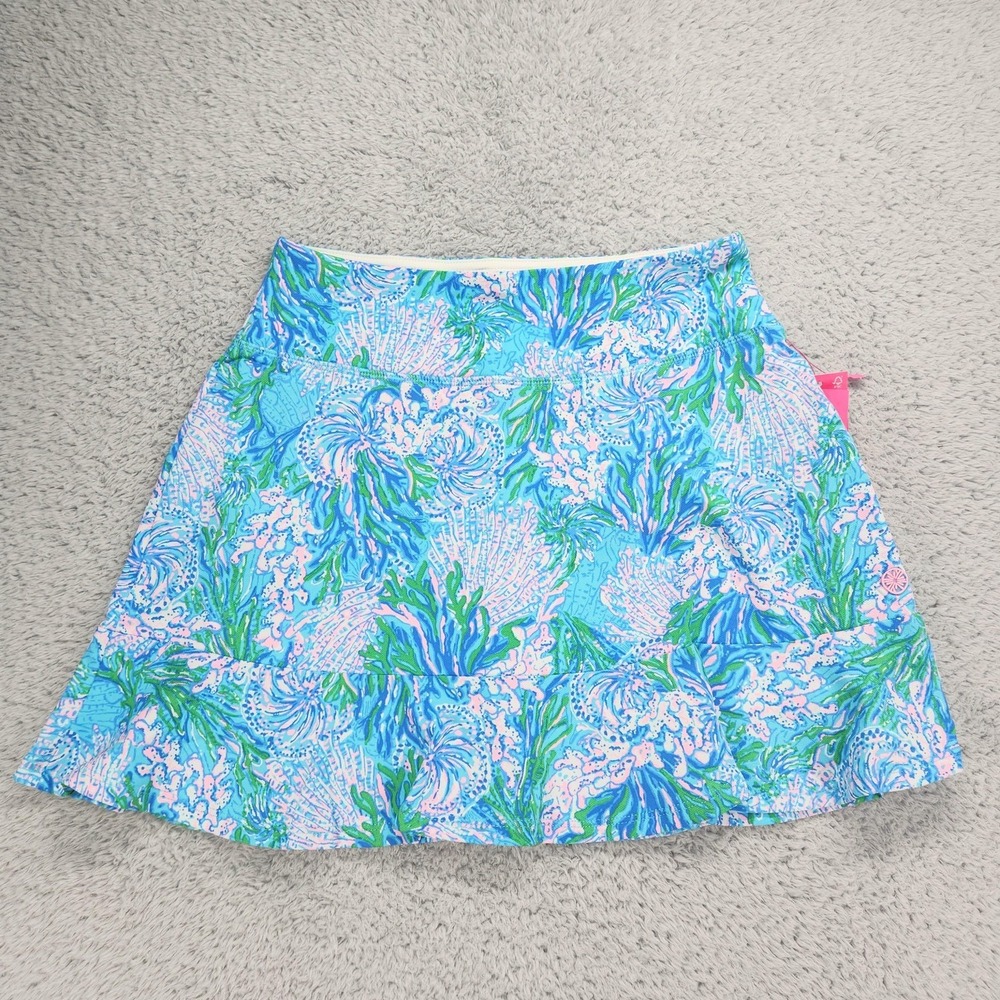 Lilly Pulitzer Luxletic Zadora Skort Womens XS Blue Las Olas Aqua Golf UPF 50+